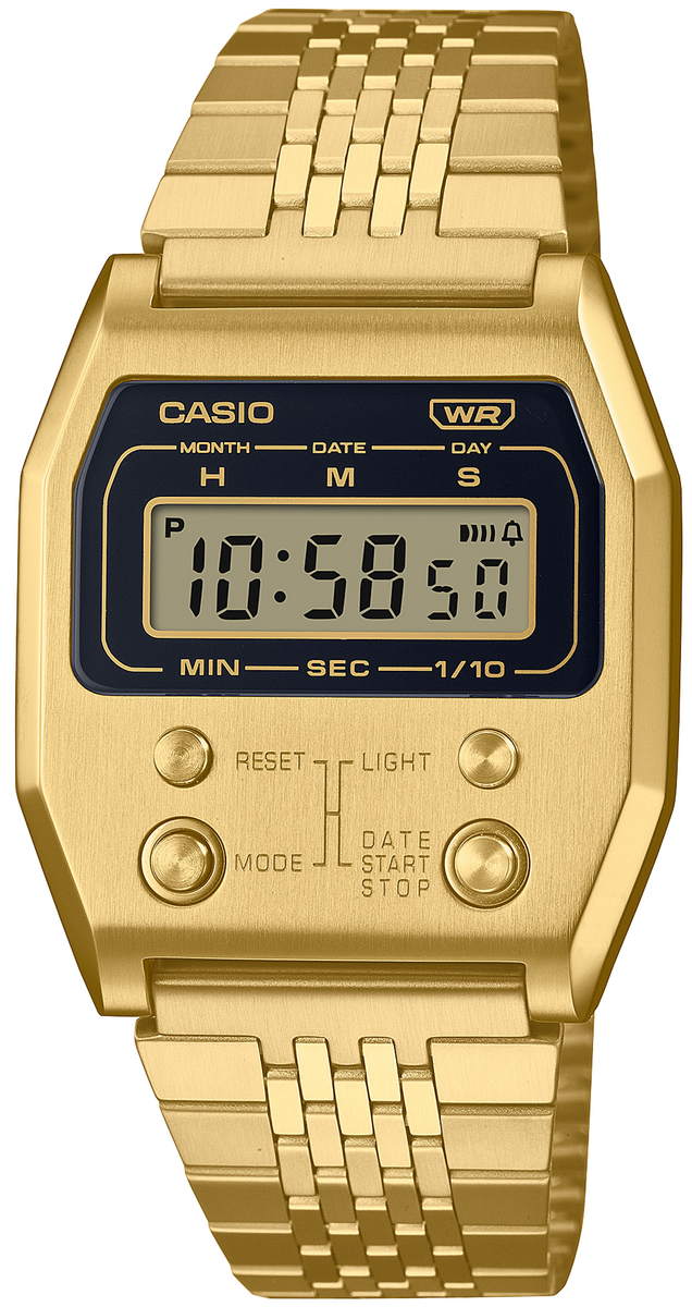 Casio Vintage A1100 Series 52QS 14B Homage Electronic Gold A1100G 5 WATCH OUTZ