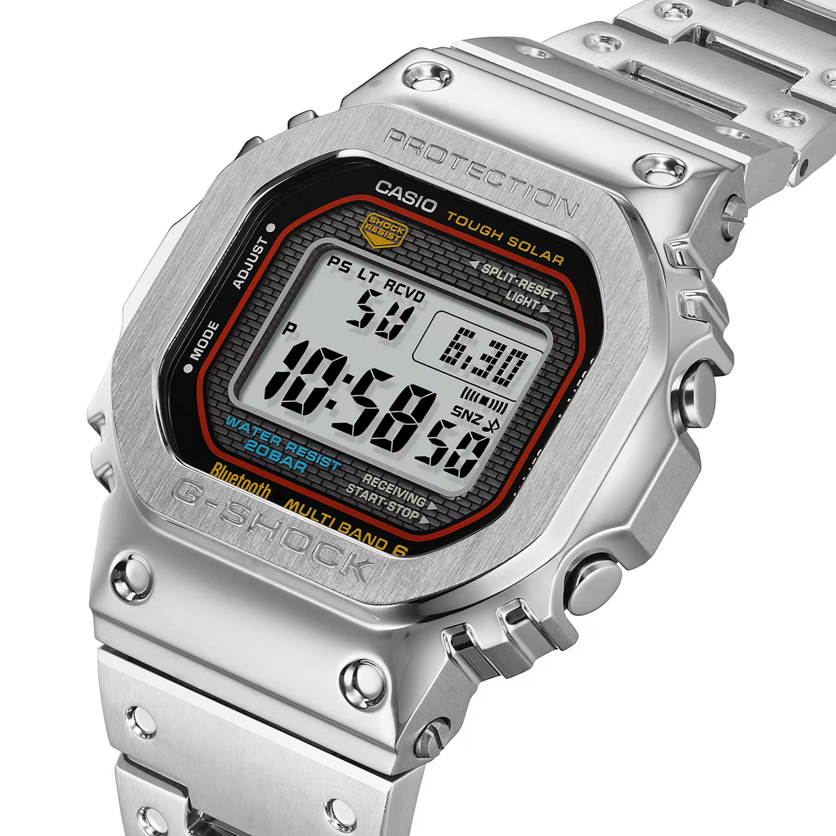 Casio G-Shock Metal Tough Solar Multi-Band Red Line GMWB5000D-1C