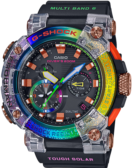極美品 G-SHOCK フロッグマン GWF-A1000BRT-1AJR 虹蛙 Casio G-Shock GWFA1000BRT-1A Analog Frogman Solar Diver Rainbow