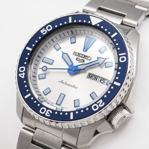 Seiko 5 Sports SBSA263: Silver x Indigo Limited Edition Homage to "4th Divers" by THE CLOCK HOUSE WatchOutz.com