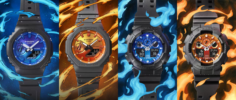 Unleash Your Inner Fire: The All-New G-Shock Flame Inside Collection - GA-2100FL-8A & GA-100FL-8A and GA-2100FL-1A & GA-100FL-1A
