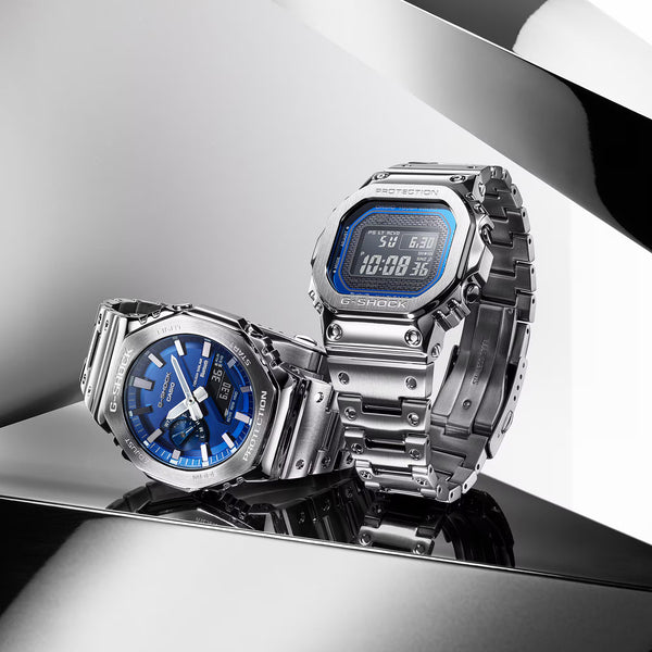 Iconic Design with a New Personality: Unveiling the Full Metal G-SHOCK in Blue - GM-B2100AD-2AJF & GMW-B5000D-2JF