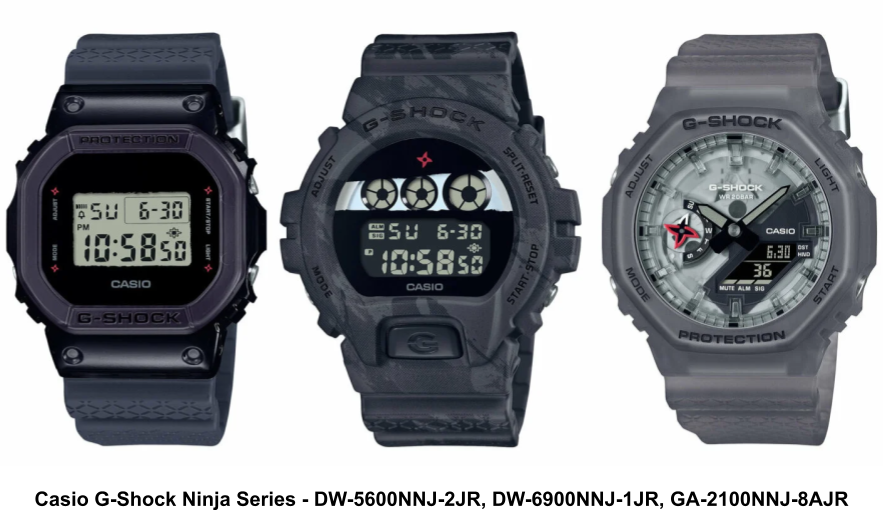 Unleash Your Inner Ninja with the Casio G-Shock Ninja Series! DW-5600NNJ-2JR, DW-6900NNJ-1JR, GA-2100NNJ-8AJR