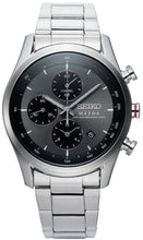 Seiko x Mazda BF9504 ESTD 1920 Hiroshima quartz chronograph grey dial front view