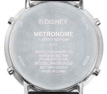 Seiko Instruments Mickey Mouse Conductor SMW002D caseback with limited edition engraving