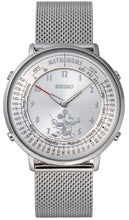 Seiko Metronome Watch × Disney Mickey Mouse Conductor Limited Edition SMW003D front dial view, Mickey conducting motif with SILVER musical accents.