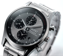 Three-quarter angle view of Seiko x Mazda BF9504 chronograph