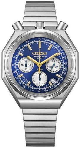 Citizen Record Label X OnTime MOVE Retro Octagon Chronograph Tsuno Chrono Custom Bullhead AN3700-71L. Available at Watchoutz.com, Hong Kong's top online watch retailer with a physical shop. Enjoy fast, secure international shipping and shop for genuine Japanese watches with over 13 years of exceptional service and reputation. Visit Watch Outz International for your next horology treasure hunt.