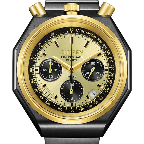 Citizen Record Label X TiCTAC 40th Anniversary Octagon Chronograph Tsuno Chrono Bullhead Face AN3704-53P. Available at Watchoutz.com, Hong Kong's top online watch retailer with a physical shop. Enjoy fast, secure international shipping and shop for genuine Japanese watches with over 13 years of exceptional service and reputation. Visit Watch Outz International for your next horology treasure hunt.