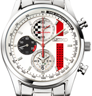 Front View Seiko X The Circuit Wolf Manga Series 50th Anniversary Limited Edition Quartz Chronograph Watch. Available at Watchoutz.com.