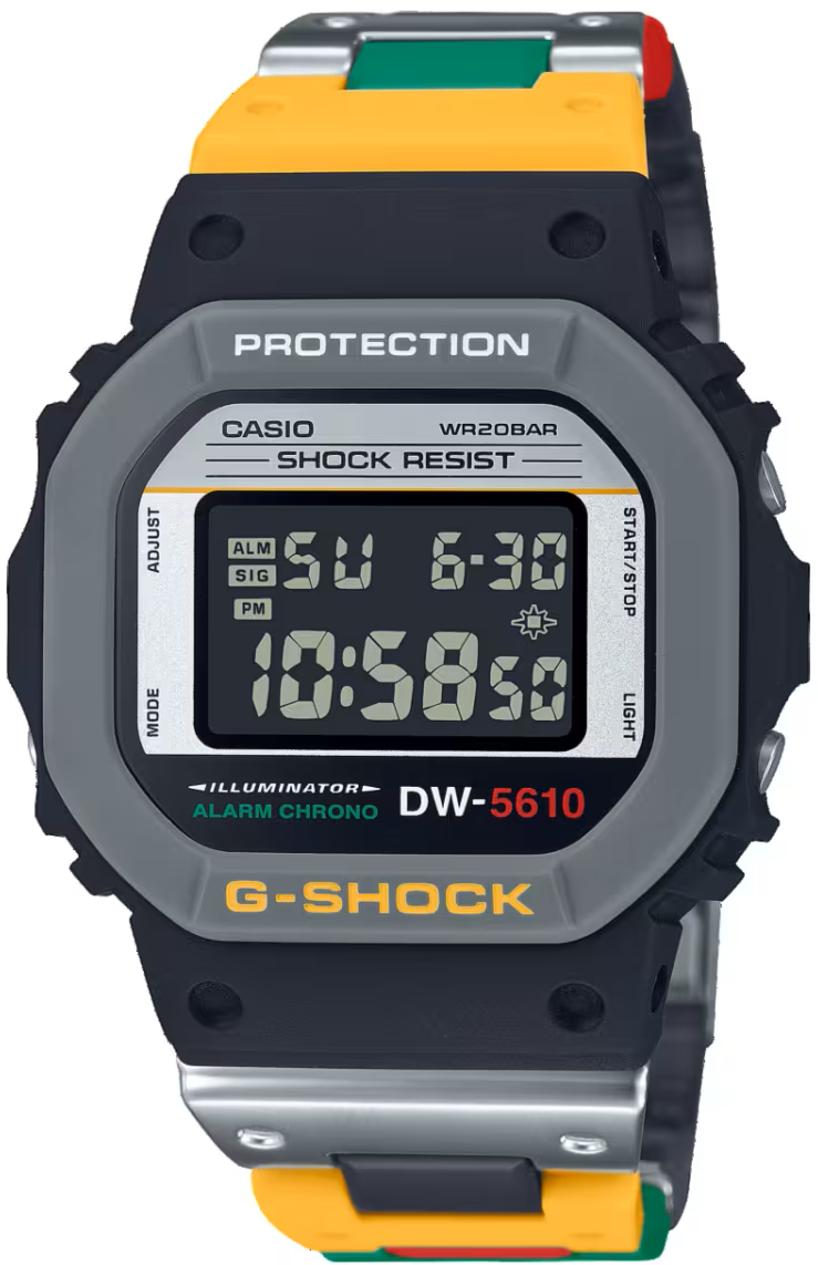 Casio G-Shock Digital Mix Tapes Classic Square Face Multi-Color DW-5610MT-1 www.watchoutz.com