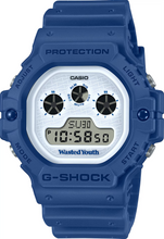 Casio G‑Shock × Wasted Youth DW‑5900WY‑2 navy blue front view. Shop Watchoutz.com