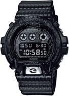 Casio G-Shock DW-6900DS-1 full black geometric design front view. Shop Watchoutz.com