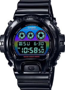 Casio G-Shock 6900 Series Virtual Rainbow Glossy Black DW-6900RGB-1 Watchoutz.com