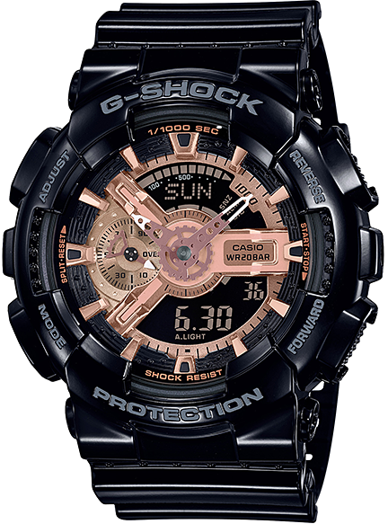 Casio G-Shock GA-110 Series Gloss Black & Rosegold GA110MMC-1A