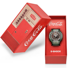 Casio G‑Shock GA‑2100CC‑3A Coca‑Cola vending machine style collector packaging box set. Shop Watchoutz.com.