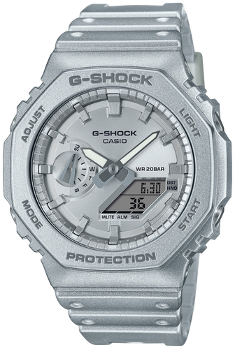 Casio G-Shock Analog Digital 2100 Series Metallic Silver GA-2110FF-8A www.watchoutz.com
