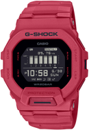 Casio G‑Shock GBD‑200RD‑4 G‑SQUAD Matte Red front view — square face, digital MIP LCD display. Shop Watchoutz.com