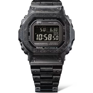 Casio G-Shock 40th Anniversary Carbon Edition Square Face Forged Carbon Black GCW-B5000UN-1 GCWB5000UN-1 Face www.watchoutz.com