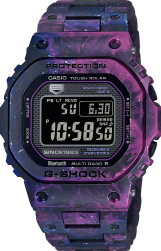 Casio G-Shock 40th Anniversary Carbon Edition Square Face Forged Carbon Blue x Purple GCW-B5000UN-6 GCWB5000UN-6 GMWB5000 www.watchoutz.com