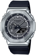 Front View of Casio G-Shock Metal Covered Bezel GM-2100 Series Silver Gray GM-2100-1A from watchoutz.com