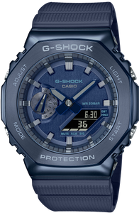 Casio G-Shock Metal Covered Bezel GM-2100 Series Hairline Blue GM-2100N-2A www.watchoutz.com