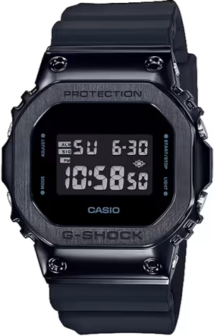 Casio G-Shock Metal Covered Bezel All Black GM-5600B-1 GM5600B-1 www.watchoutz.com