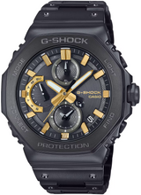 Casio G‑Shock GMC‑B2100ZE‑1A 50th Anniversary Full Metal watch, front dial with black finish and gold accents.


