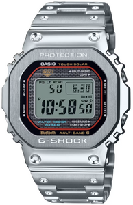 Casio G-Shock Full Metal Tough Solar Multi-Band 6 Bluetooth Silver Classic Red Line GMW-B5000D-1C, GMW-B5000D-1CJF, GMWB5000D-1C. Available at Watchoutz.com, Hong Kong's top online watch shop. Enjoy fast, secure international shipping and shop genuine Japanese watches with over 13 years of exceptional service. Visit Watchoutz International for your horology treasure hunt.