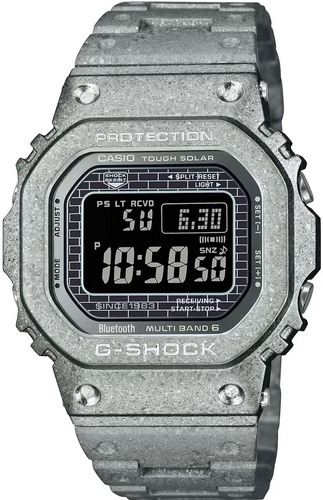 Casio G-Shock 40th Anniversary Full Metal Square Face Recrystallized Special Finish Silvery Steel GMWB5000PS-1 GMW-B5000PS-1DR GMWB5000 www.watchoutz.com