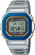 Front View of Casio G-Shock Full Metal Square Face Casio 50th Anniversary Casiotron Homage GMW-B5000SS-2 GMWB5000SS-2 GMW-B5000SS-2PR. Available at WatchOutz.com.