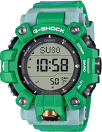 Casio G-Shock Mudman GW-9500KJ-3 front view — showing stealth green case and dual digital display. Available at WatchOutz.com.