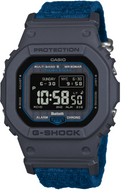 Front View showing Casio G-Shock 5600 Series Tough Solar MIP LCD Square Face Navy GW-BX5600CBG-2. Shop Watchoutz.com.