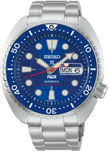Seiko Prospex PADI 60th Anniversary Turtle HBB002 Diver’s watch, front dial with commemorative logo.