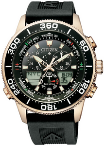 Citizen Promaster Eco-Drive Diver's 200M Chronograph RoseGold BJ4063-12E. Available at Watchoutz.com, Hong Kong's top online watch retailer with a physical shop. Enjoy fast, secure international shipping and shop for genuine Japanese watches with over 13 years of exceptional service and reputation. Visit Watch Outz International for your next horology treasure hunt.