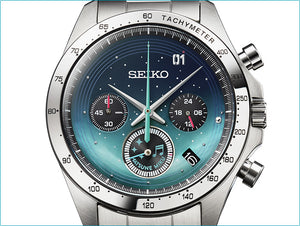 Seiko X Hatsune Miku's 16th Birthday Collaboration Limited Edition Quartz Chronograph face www.watchoutz.com