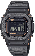 Casio G‑SHOCK MR‑G MRG‑B5000B‑1 Super Titanium Solar Multi‑Band 6 with black finish, square dial, and digital display — front view. Shop Watchoutz.com