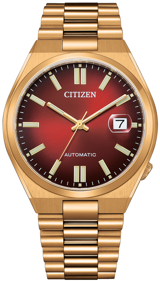 Citizen Mechanical Automatic Date Rose Gold Burgandy Dial NJ0153 82X WATCH OUTZ