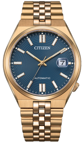 Citizen Tsuyosa 60 Mechanical Automatic Date Display Rose Gold - Blue Textured Dial NK0023-57L. Available at Watchoutz.com—Hong Kong’s trusted online watch retailer with physical showroom. Enjoy fast, secure international shipping and shop authentic Japanese watches backed by over 13 years of reputation and service. Elevate your wrist game at WatchOutz.com.