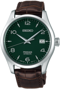 Seiko Presage Prestige Line Mechanical Automatic Green Enamel Dial Limited Edition SARX063 SPB111 SPB111J1. Available at Watchoutz.com, Hong Kong's top online watch retailer with a physical shop. Enjoy fast, secure international shipping and shop for genuine Japanese watches with over 13 years of exceptional service and reputation. Visit Watch Outz International for your next horology treasure hunt.