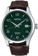 Seiko Presage Prestige Line Mechanical Automatic Green Enamel Dial Limited Edition SARX063 SPB111 SPB111J1. Available at Watchoutz.com, Hong Kong's top online watch retailer with a physical shop. Enjoy fast, secure international shipping and shop for genuine Japanese watches with over 13 years of exceptional service and reputation. Visit Watch Outz International for your next horology treasure hunt.