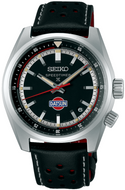 Seiko Prospex SPB517 / SBDC219 front view — showing black dial, red accents, and stainless steel case. Shop Watchoutz.com.