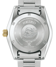 Seiko Prospex Shohei Ohtani Diver’s 1965 Heritage case back — engraved with Ohtani’s jersey number 17 and signature, rare Japanese automatic collector’s watch, limited to 1,700 pieces worldwide.