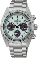 Seiko Prospex Speedtimer 39mm sand‑grain plae blue dial close‑up – high legibility sports watch design SBDL129 SSC965