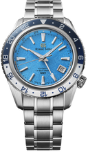 Grand Seiko SBGJ279 Yoshino River Harada Exclusive GMT watch, blue dial inspired by Yoshino River, indigo‑white bezel, limited edition 50 pieces.