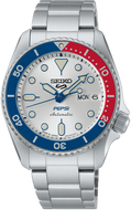 Front View of Seiko 5 Sports SKX Series X Pepsi Collaboration 38mm Mechanical Automatic 2025 Limited Edition SRPL99 SBSA319. Available at Watchoutz.com.