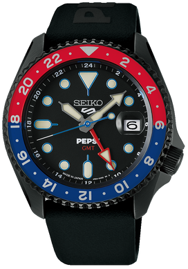 Seiko X Pepsi Collaboration 5 Sports SKX Series 42.5mm Mechanical Automatic GMT 2025 Limited Edition SSK047 SBSC023. Available at Watchoutz.com, Hong Kong's top online watch retailer with a physical shop. Enjoy fast, secure international shipping and shop for genuine Japanese watches with over 13 years of exceptional service and reputation. Visit Watch Outz International for your next horology treasure hunt.