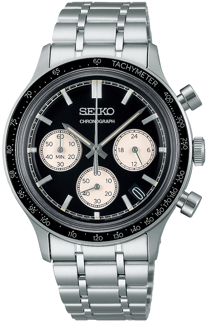SEIKO クロノグラフ SBTR055 Seiko SBTR055 Men's Quartz Chronograph – Classic JDM Black Dial