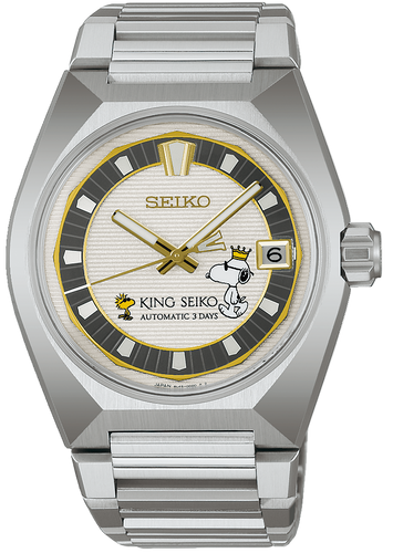 King Seiko VANAC × PEANUTS 75th Anniversary Limited Edition Mechanical Automatic Japan Exclusive SDKV011 watch featuring Snoopy motif and celebratory design. Rare collector’s edition available at WatchOutz.com, Hong Kong’s trusted Japanese watch retailer with fast international shipping and 13+ years of service.