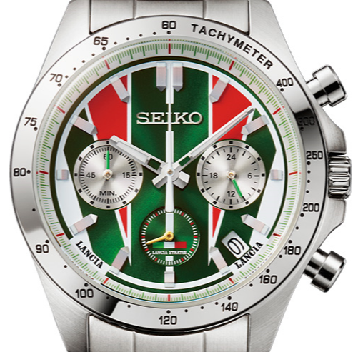 Seiko X Lancia Stratos 1974 World Rally Championship(WRC) 50th Anniversary Collaboration Limited Edition Quartz Chronograph. Preorder at WatchOutz.com, best online watch retailer based in Hong Kong, buy brand new genuine Japanese watches, speedy international shipping, best deals, satisfied customers, enhance your online purchase experiences with WatchOutz International